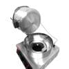 The Pop Corn Machine Gas Commercial (Small) GZHX0020 features a stainless steel build with an open lid, showcasing its inner chamber and side control panel—ideal for any gas-powered commercial setup.