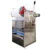 The Lunch Box Sealing Machine Tray Sealer Semi Auto FLB170 is a commercial stainless steel unit with a roll of plastic film on top and a manual lever on the side, perfect for efficient lunch box sealing.