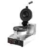 The Gelato Panini Press Ice Cream Burger Sandwich Machine FNP597 features a round, open baking plate, temperature controls, and a handle, shown on a white background.