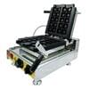 The Waffle Cube Chocolate Machine FNP-81 is a stainless steel electric waffle maker with an open nonstick grid plate and front control knobs—ideal for crafting delicious Waffle Cube treats.