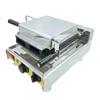 The Waffle Cube Chocolate Machine FNP-81 features a stainless steel body, black handles and control knobs, and a closed rectangular cooking plate on a sturdy metal base.
