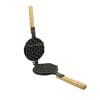The Egg Bubble Waffle Machine Gas comes with a bubble design, crafted from cast iron and featuring wooden handles for creating Asian-style egg waffles.