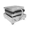 The FNP-482 Waffle / Croffle Square Maker Machine Deeper Size (Electric) features a stainless steel grill press with a textured top plate and side hose, perfect for versatile kitchen use, displayed against a white background.