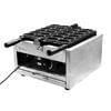 Introducing the Smiley Face Egg Waffle Electric Machine: a professional-grade appliance crafted from stainless steel, featuring multiple cooking slots and convenient control knobs on the front.