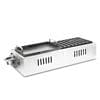 Fresco Hotdog Grill Machine Gas featuring a hotdog grill with a teppanyaki gas griddle, equipped with side handles and a drip tray.