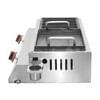 Fresco Hotdog Grill Machine Gas with dual control knobs and a drip tray.