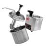 Cheese Chocolate Sauce Warmer Melter Dispenser with a pump nozzle, stainless steel container, and an electronic heater base.