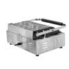 The Commercial Grill Panini Sandwich Big Flat Single Electric Machine 812 is a versatile stainless steel industrial heat press with a handle and vent slots, perfect for use as a commercial grill for flawless panini sandwiches.