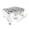 Meet the Takoyaki Bomb Hot Plate 6 Holes 2 Plate 8cm Machine FNP-613, featuring a robust takoyaki grill with 12 molds and dual front gas knobs for crafting perfect Takoyaki Bombs. Enjoy even cooking and delightful results every time.