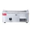 The Griddle Hot Plate Desktop Small Machine Gas FR-718 features a stainless steel design with a control knob and a front small grease tray. Branded "Fresco's" on the top left corner, it adds a sleek touch to your kitchen.