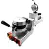 Two Waffle Round Shape Deep Electric Machines FR-2205, feature round molds and heating controls, prominently displayed on a flat surface.
