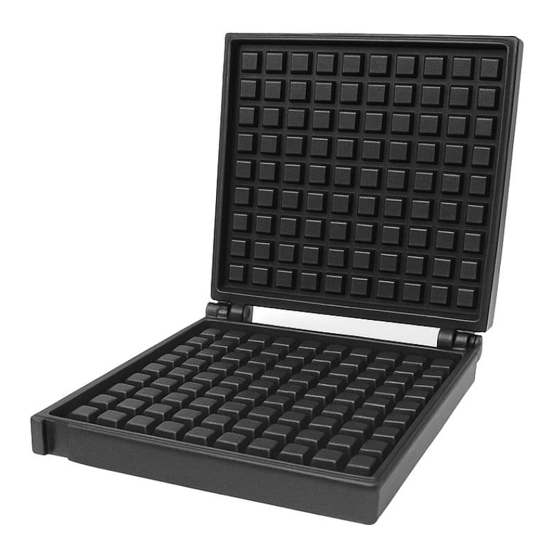 The Plate Spare Part Croffle Square Front Oil Remover is designed for your black Croffle Square waffle maker with grid platesâperfect for crispy treats. Ensure easy maintenance with compatible plate spare parts and an oil remover accessory.