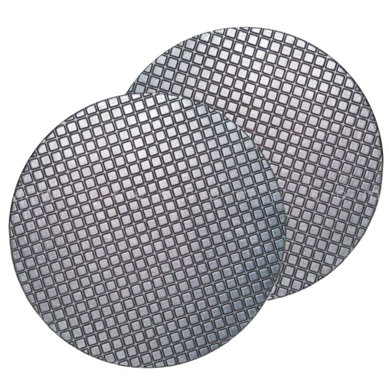Two circular Ice Cream Cone Plate Mould Waffle Spare Parts with grid patterns overlap slightly on a white background.
